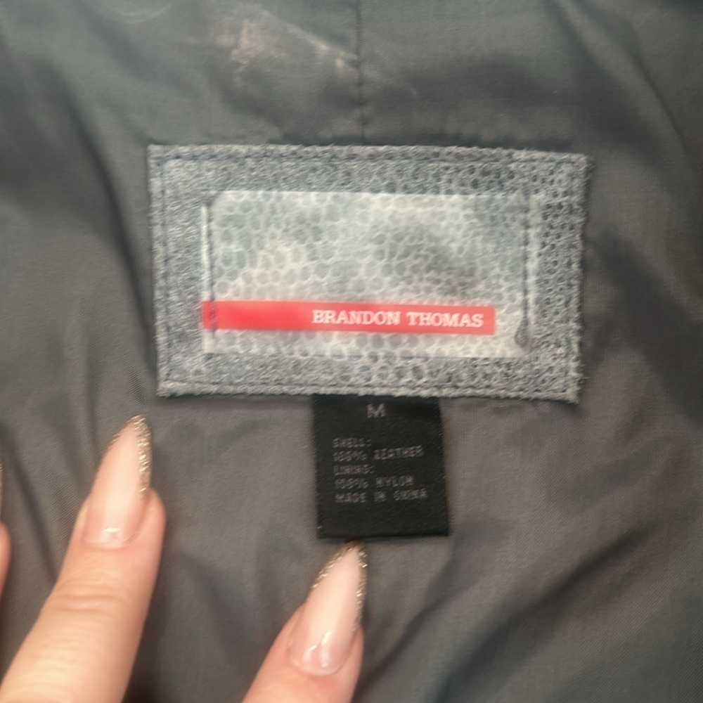 Brandon Thomas Python Print Gray Leather Jacket - image 8